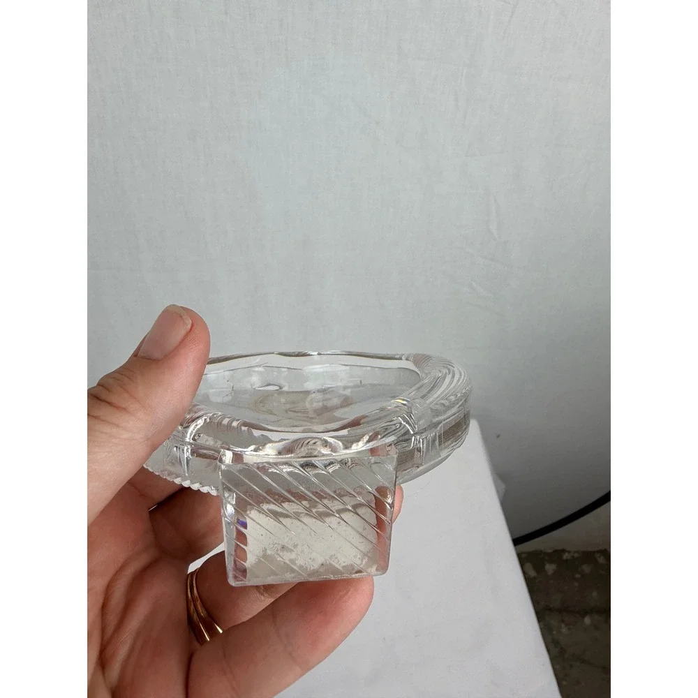 Linsay Collection Heart Shaped Clear Ribbed Glass Picture‎ Frame Tabletop Decor